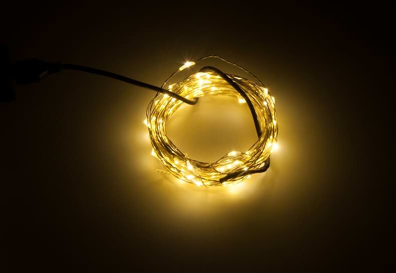 USB LED Fairy String Lights, 50 Bulbs, 16 Ft, Waterproof