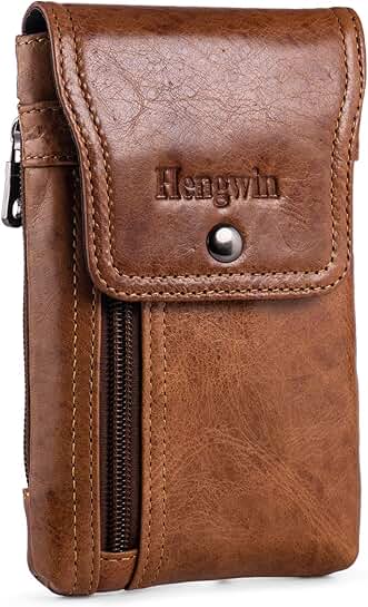 Leather Phone Holster with Belt Clip for iPhone and Smartphone