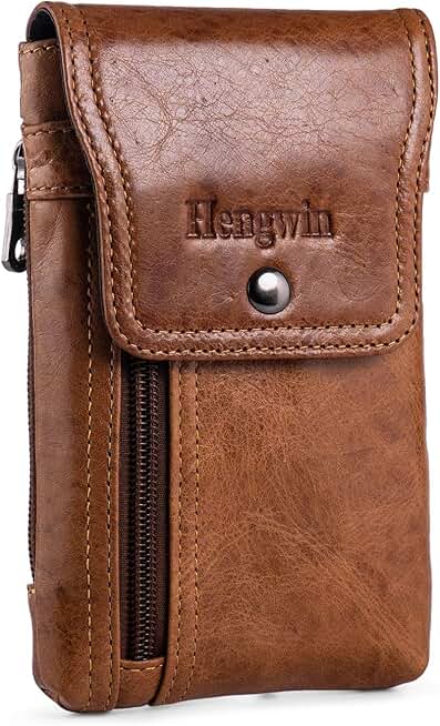 Leather Phone Holster with Belt Clip for iPhone and Smartphone