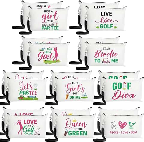 20-Piece Golf Makeup Bag for Girls and Teens
