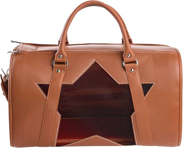 Pet Carrier for Dogs and Cats, Airline Approved, Collapsible, Breathable, Luxury Faux Leather