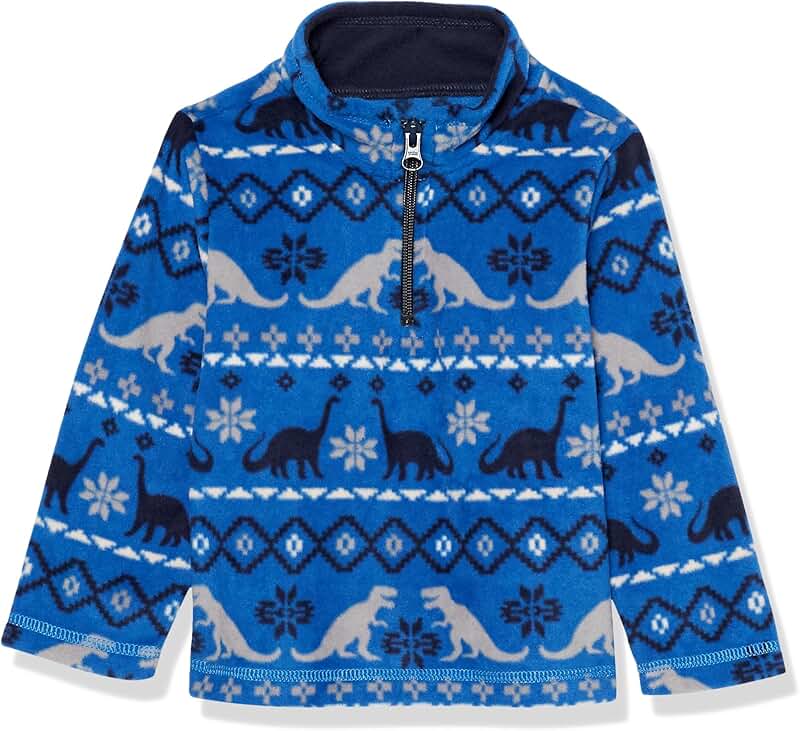 Warm fleece quarter zip pullover for toddler boys