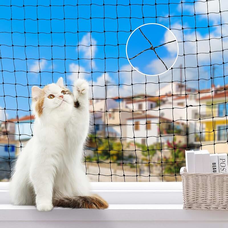 Cat Balcony Netting, 10x26ft Steel Wire Reinforced Safety Mesh