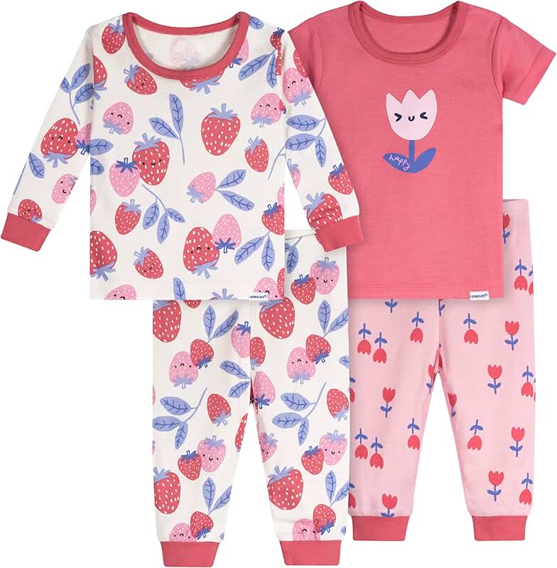 Baby Girls' 4-Piece Pajama Set