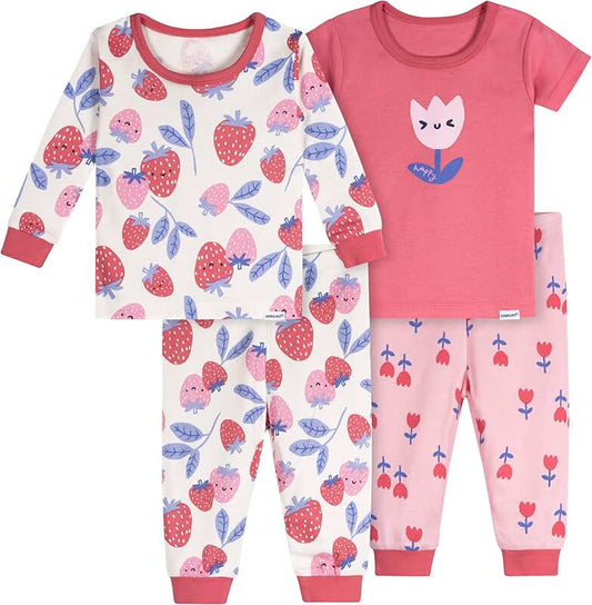 Baby Girls' 4-Piece Pajama Set