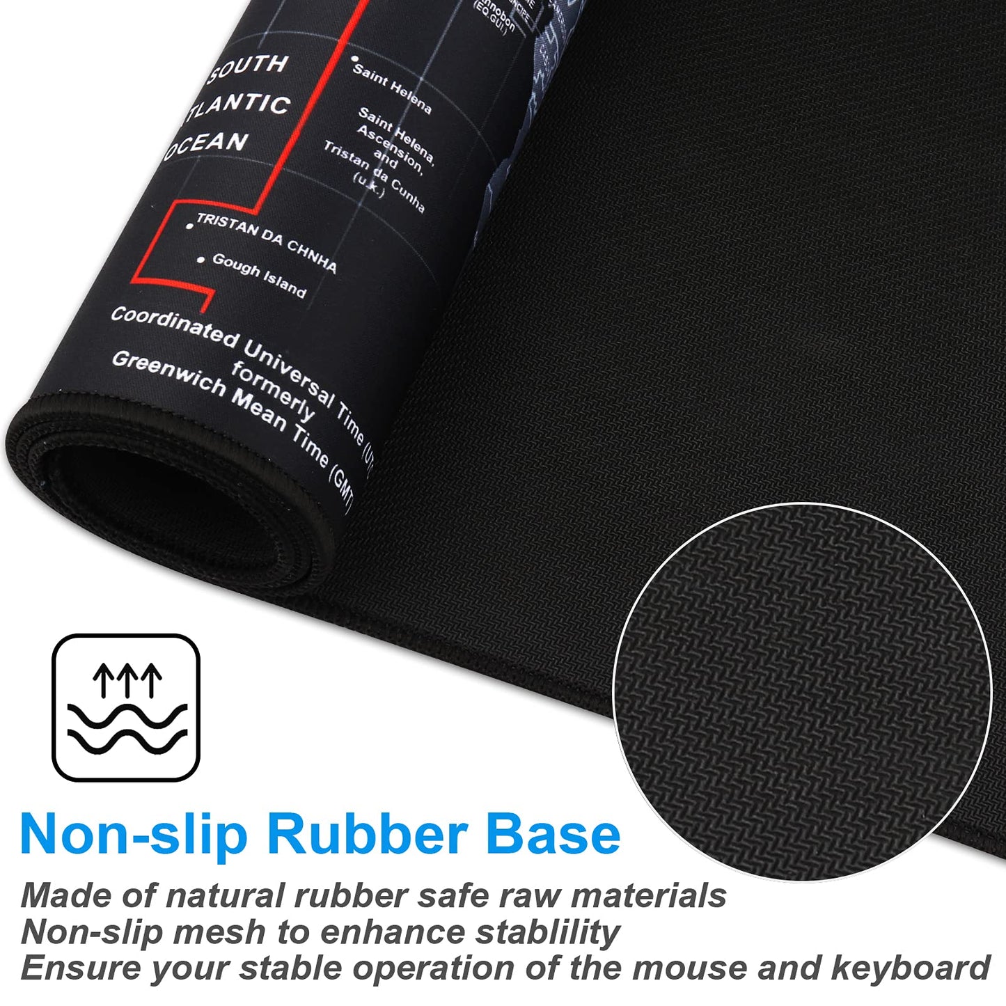 XXL Professional Large Mouse Pad & Computer Game Mouse Mat (35.4x15.7x0.1IN, Map) (90*40 Map)