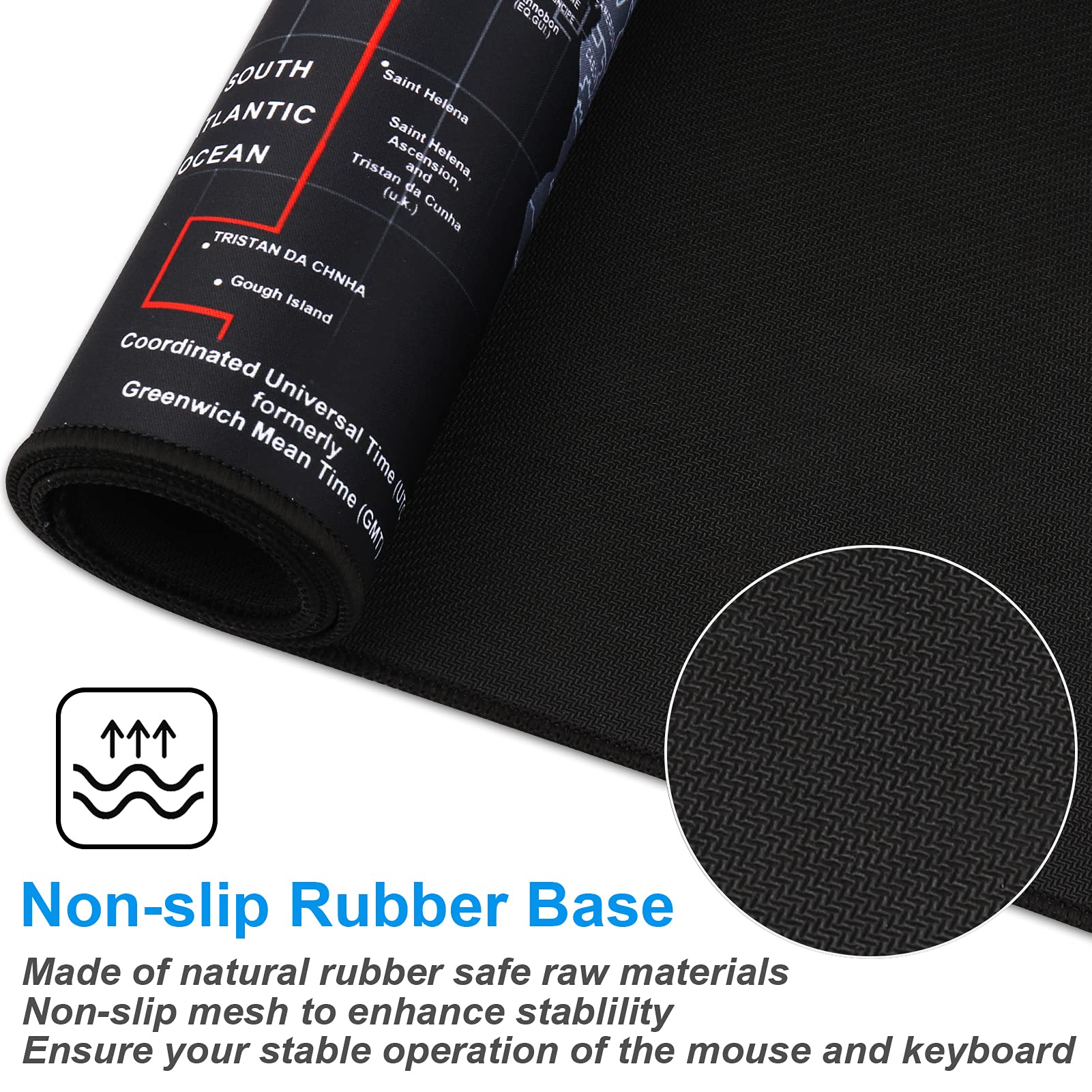 XXL Professional Large Mouse Pad & Computer Game Mouse Mat (35.4x15.7x0.1IN, Map) (90*40 Map)