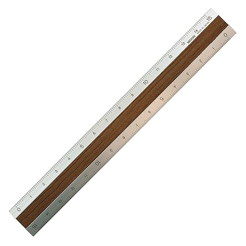 Dark Brown Aluminium and Wood Ruler, 15cm
