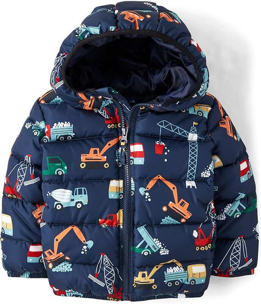Medium Weight Water-Resistant Puffer Jacket for Baby and Toddler Boys