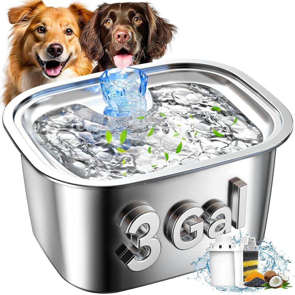 Large Stainless Steel Water Fountain for Pets