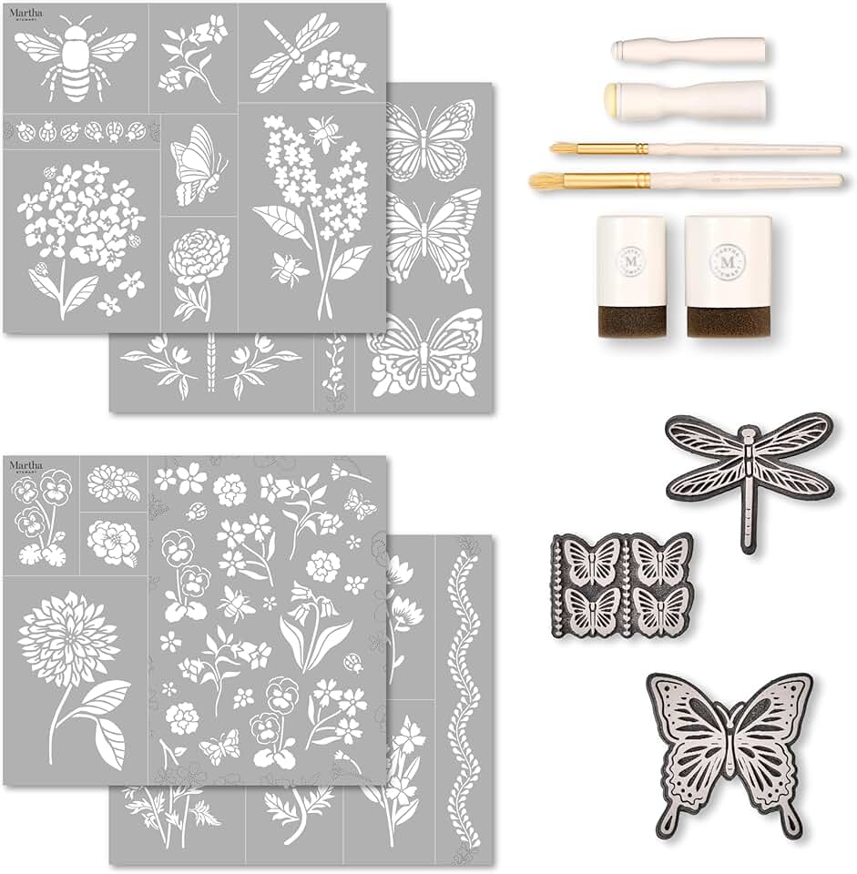 13-Piece Flora and Fauna Stencils and Tools Kit