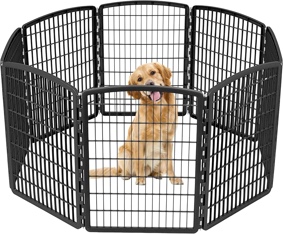 34-inch 8-Panel Indoor/Outdoor Dog Playpen