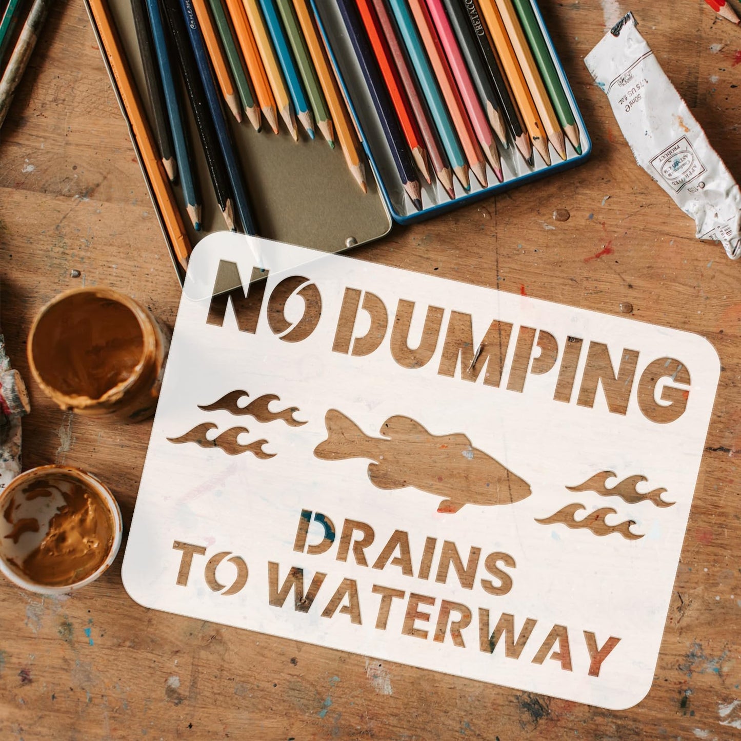 Reusable Plastic Drain Sign 11.7x8.3 Inches