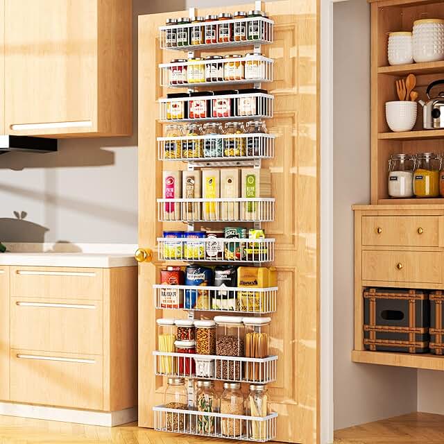 9-Tier White Over-the-Door Pantry Organizer