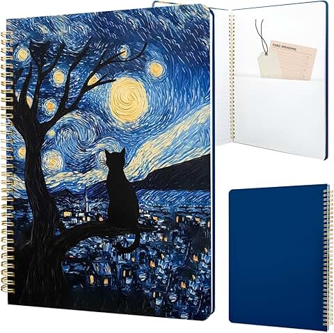 Aesthetic Spiral Notebook with Cat Galaxy Design