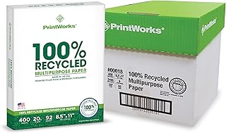 White 8.5x11 Recycled Printer Paper, 20 lb, 2400 Sheets
