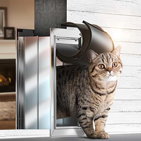 Wall Cat and Small Pet Door with Magnetic Flaps