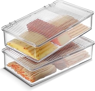 Two Bacon and Deli Storage Containers for Refrigerator