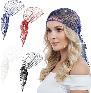 Set of 4 Rhinestone Head Scarves for Women