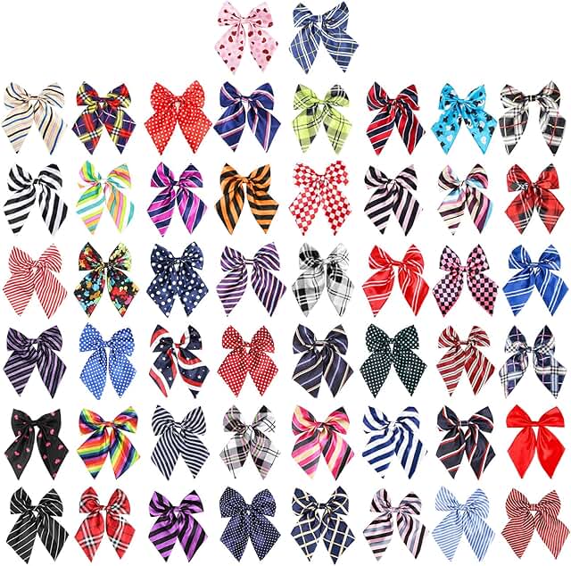 50pcs Adjustable Dog and Cat Bowties for Pets
