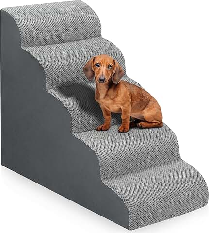 Dog Steps for Bed, 5-Step Non-Slip Pet Ramp