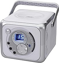 Silver FM Stereo CD Boombox, 7 x 9.75 x 6 inches