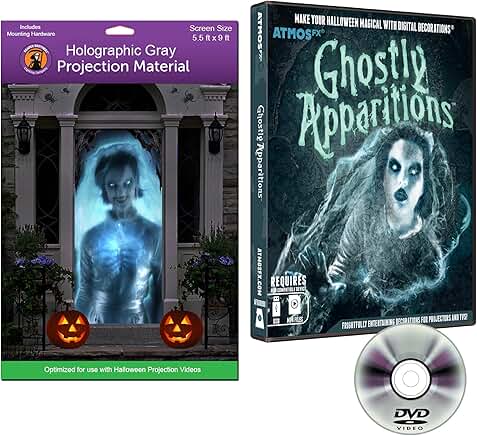 Ghostly Apparitions and 5.5’ x 9’ Hologram Projection Screen Bundle