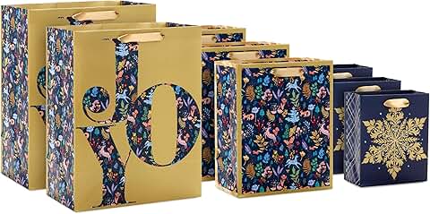 Assorted Holiday Gift Bags in Winter Woodland Design