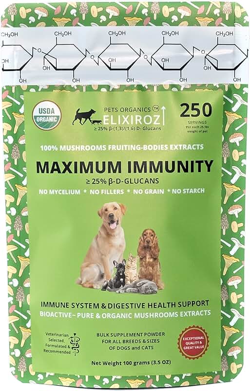 Maximum Immunity Boost for Dogs & Cats with Mushroom Extracts