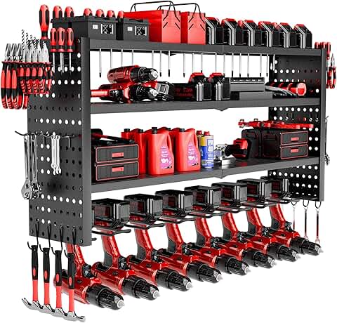 Heavy Duty 4-Layer Power Tool Wall Organizer