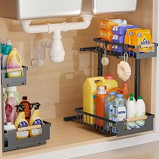 Two-Tier Under Sink Organizer for Kitchen and Bathroom