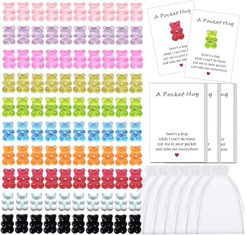 100 Sets of Gummy Bear Tokens with Cards and Bags