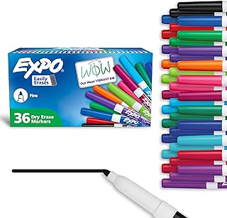 36 Assorted Fine Tip Dry Erase Markers