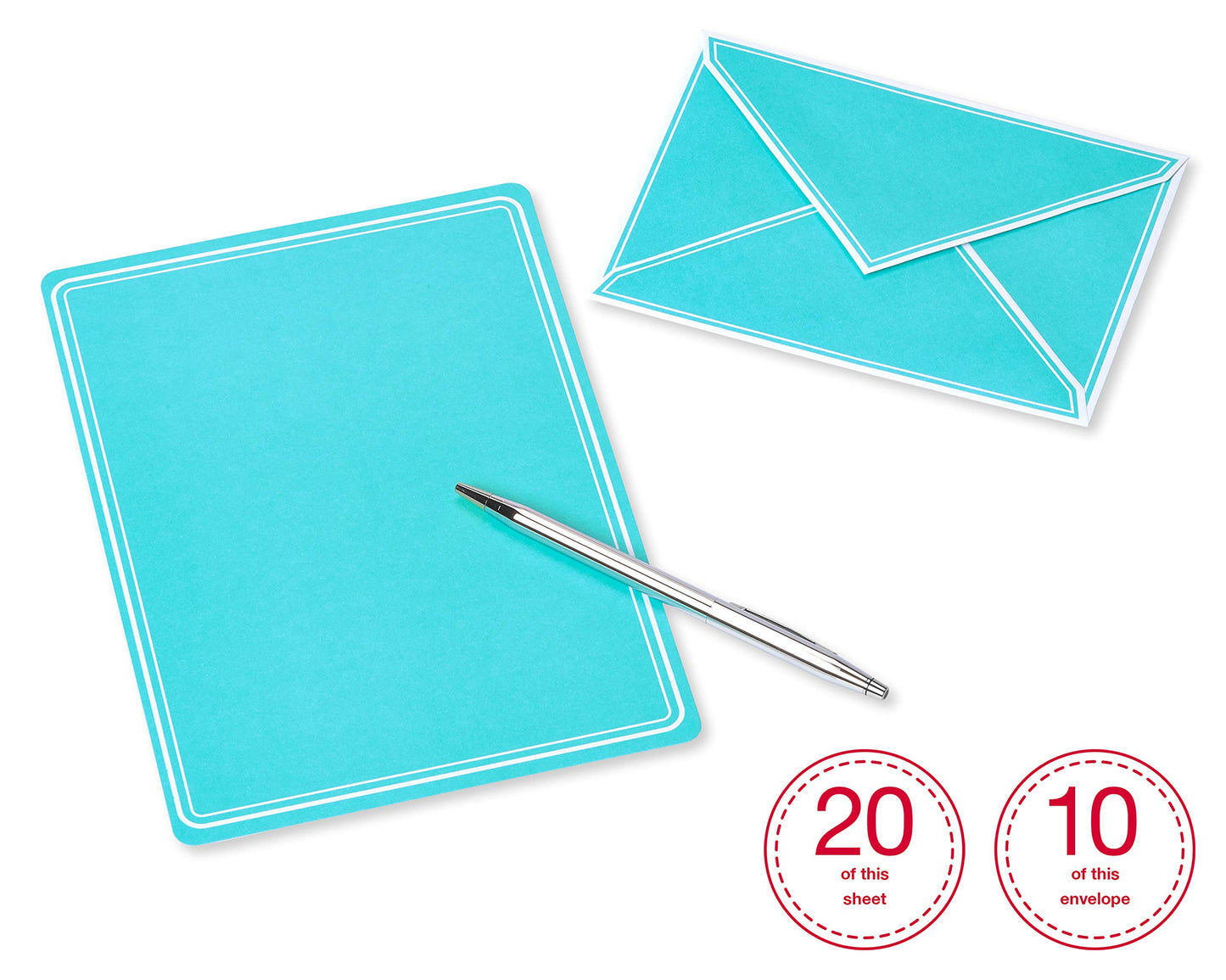 Pastel Stationery Sheets and Colored Envelopes, 80 Count