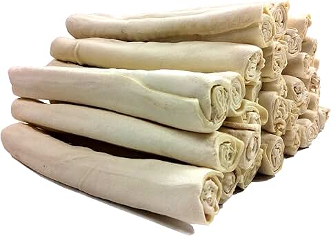 Premium Natural Beef Flavored Rawhide Chew Rolls for Dogs