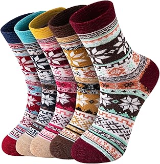 Five Pairs of Cozy Wool Socks for Women