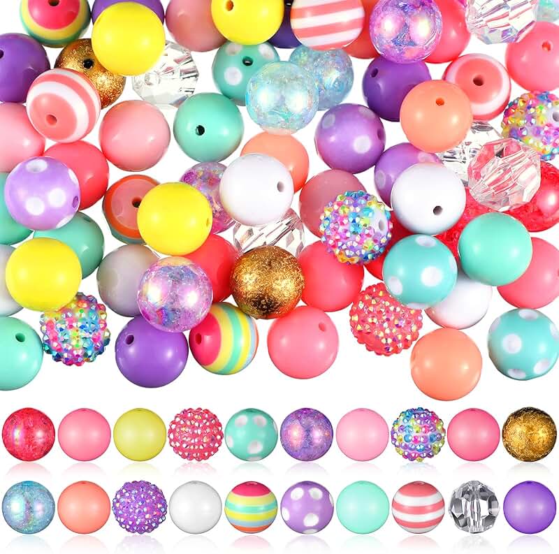 100 pcs 20mm Rhinestone Beads for Jewelry Making and Crafts