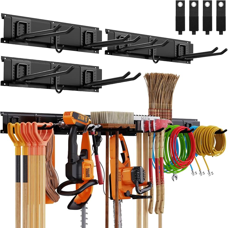 Wall Mount Garage and Garden Tool Organizer