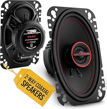 4x6 2-Way Coaxial Speakers, 135W Max, 45W RMS