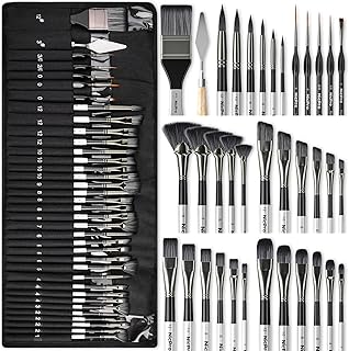36-Piece Paint Brush Set with Palette Knife and Cloth Roll