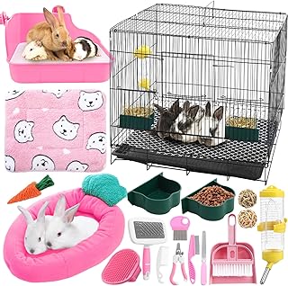 Rabbit Starter Kit with Toys, Bedding, and Accessories