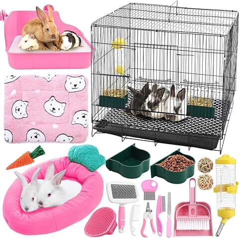 Rabbit Starter Kit with Toys, Bedding, and Accessories