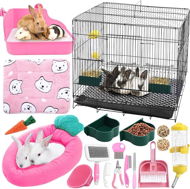 Rabbit Starter Kit with Toys, Bedding, and Accessories