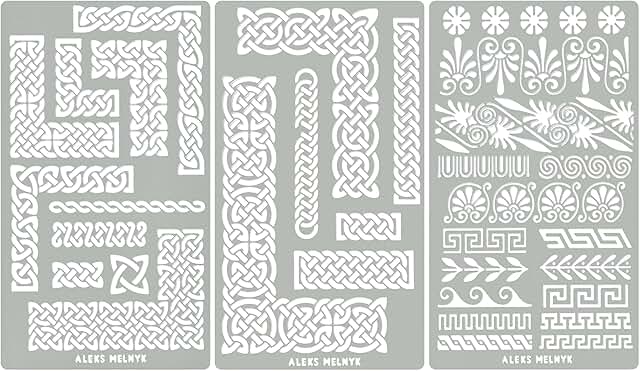 Small Border Stencils for Bullet Journaling and Engraving