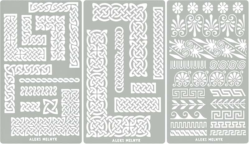 Small Border Stencils for Bullet Journaling and Engraving