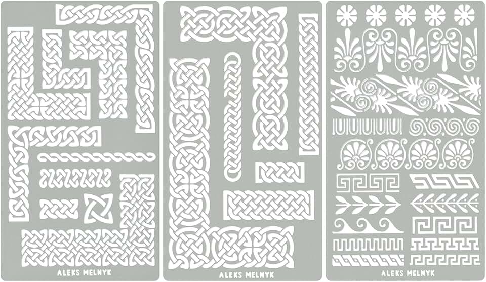 Small Border Stencils for Bullet Journaling and Engraving