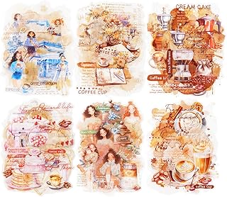 60 Coffee Aesthetic PET Stickers for Scrapbooking and Crafts