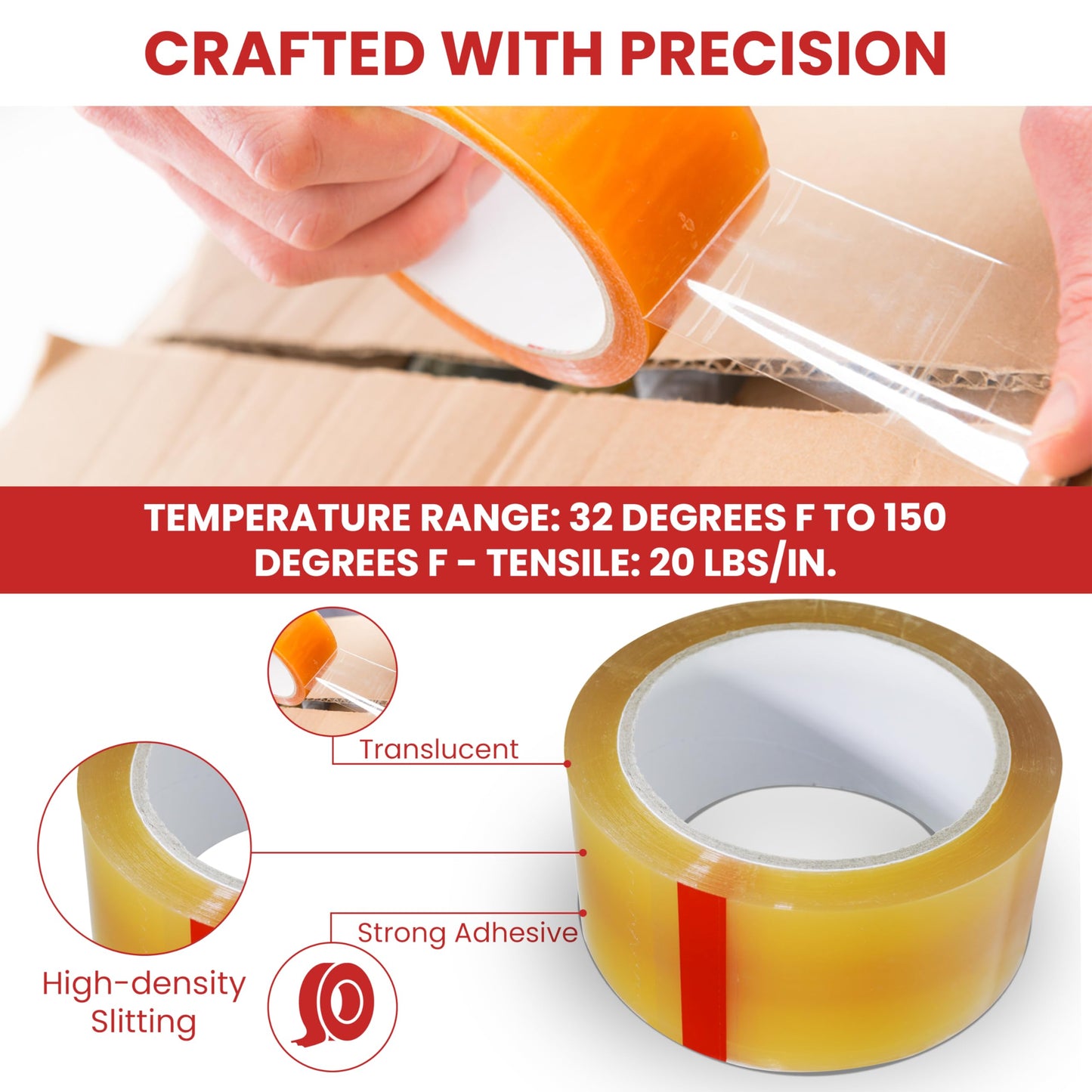 Eco-Friendly Clear Cellophane Tape, 1 in. x 72 yds., Pack of 3
