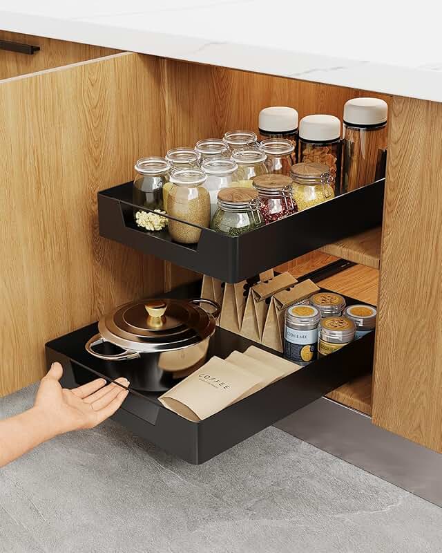 Pull Out Cabinet Organizer for Kitchen and Bathroom Storage