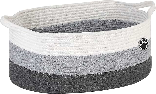 Large Woven Dog and Cat Toy Storage Basket